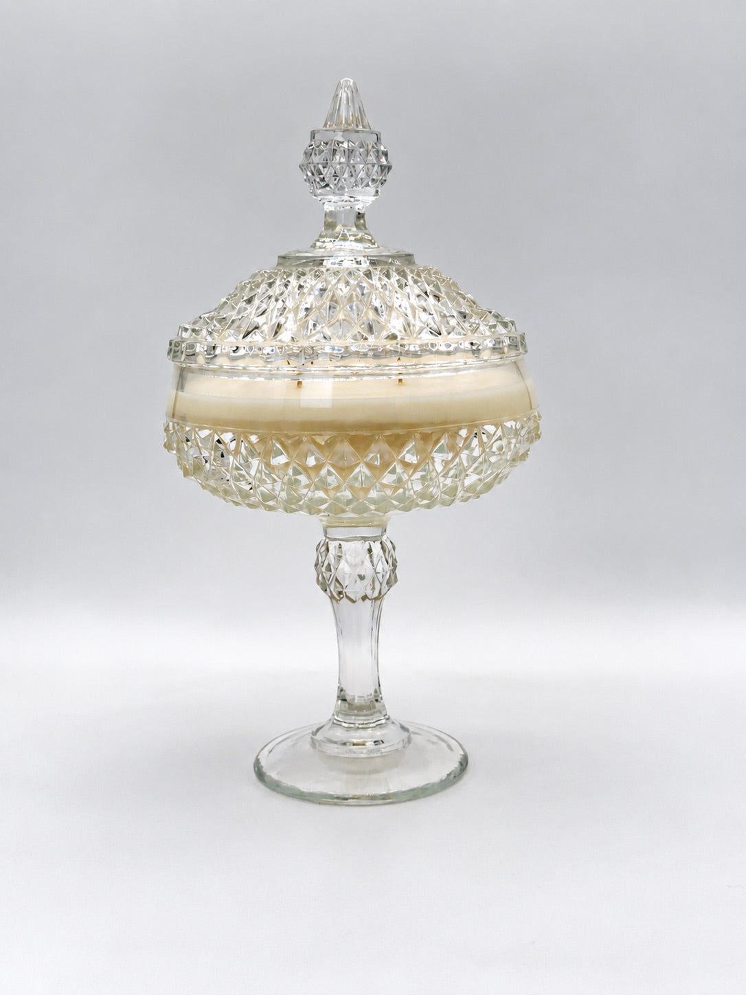 Filigree No. 17 - Diamond Point Pedestal Compote with Lid