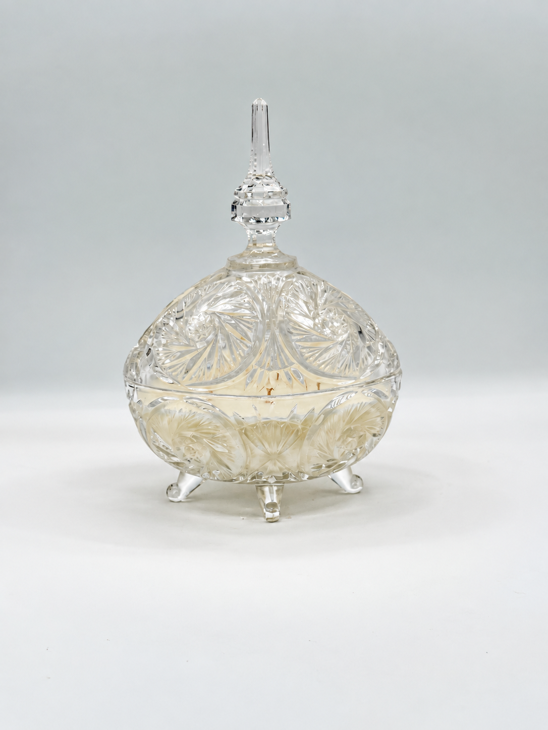 Cristalle No. 1 - Cut Crystal Footed Candy Dish Candle