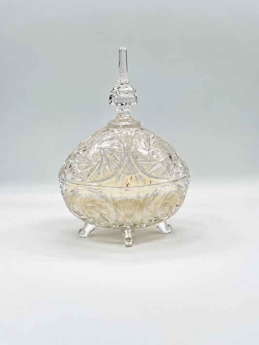 Cristalle No. 1 - Cut Crystal Footed Candy Dish Candle