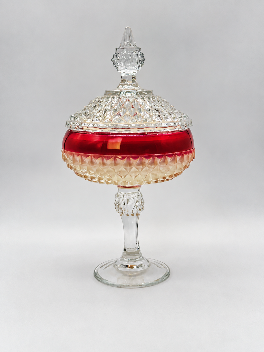 Filigree No. 17 - Diamond Point Pedestal Compote with Lid