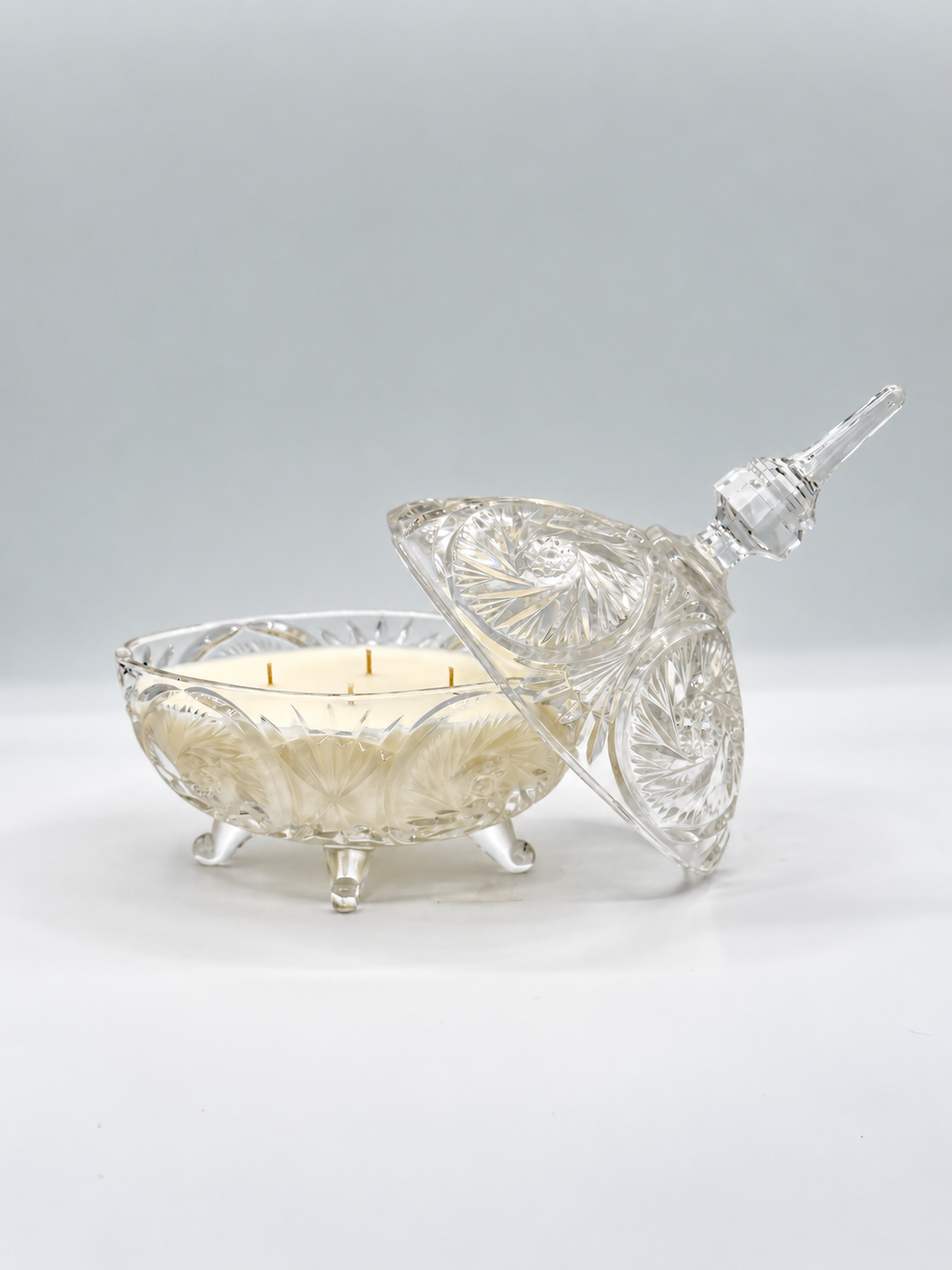 Cristalle No. 1 - Cut Crystal Footed Candy Dish Candle